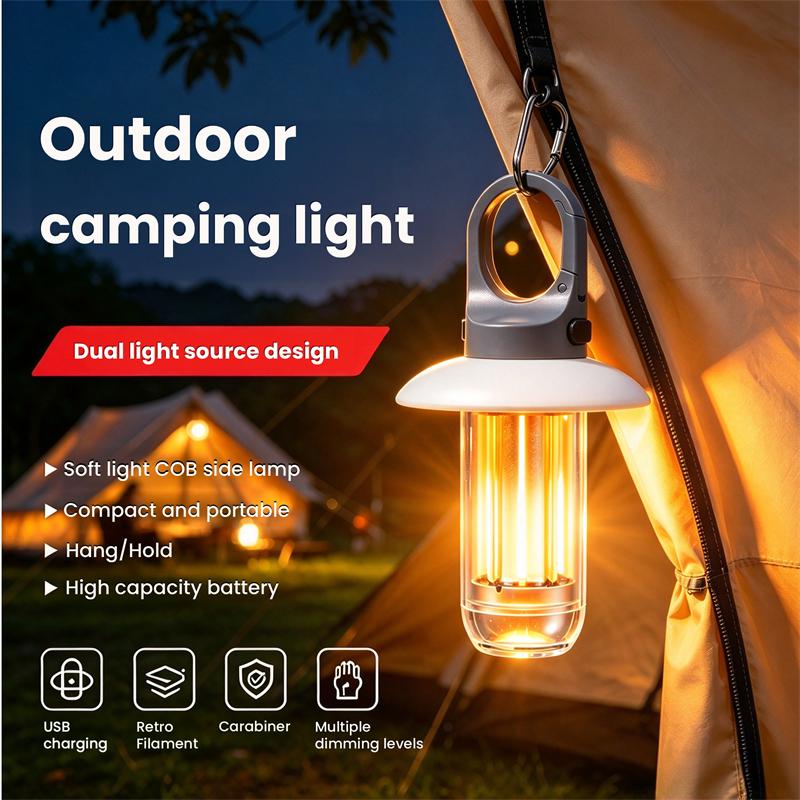 Outdoor Lighting Waterproof - Torcia LED ricaricabile con 5 modalità,