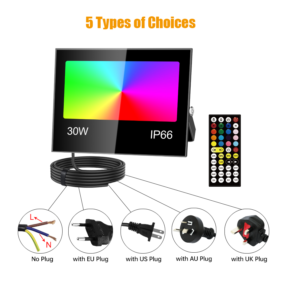 Proiettore LED RGB AC85-265V 8 - Outdoor Lighting Uk recensione e prezzo